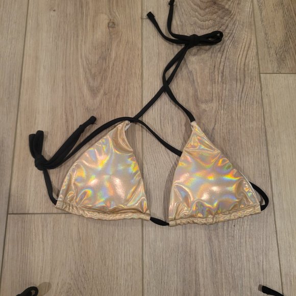 Bronze Copper Holographic Rainbow String Bikini - Picture 3 of 3